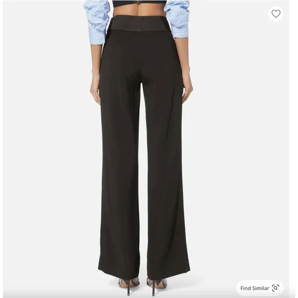 Jonathan Simkhai Black Slit Hem High Waisted Flare Womens Pants Size 4 - Picture 3 of 8